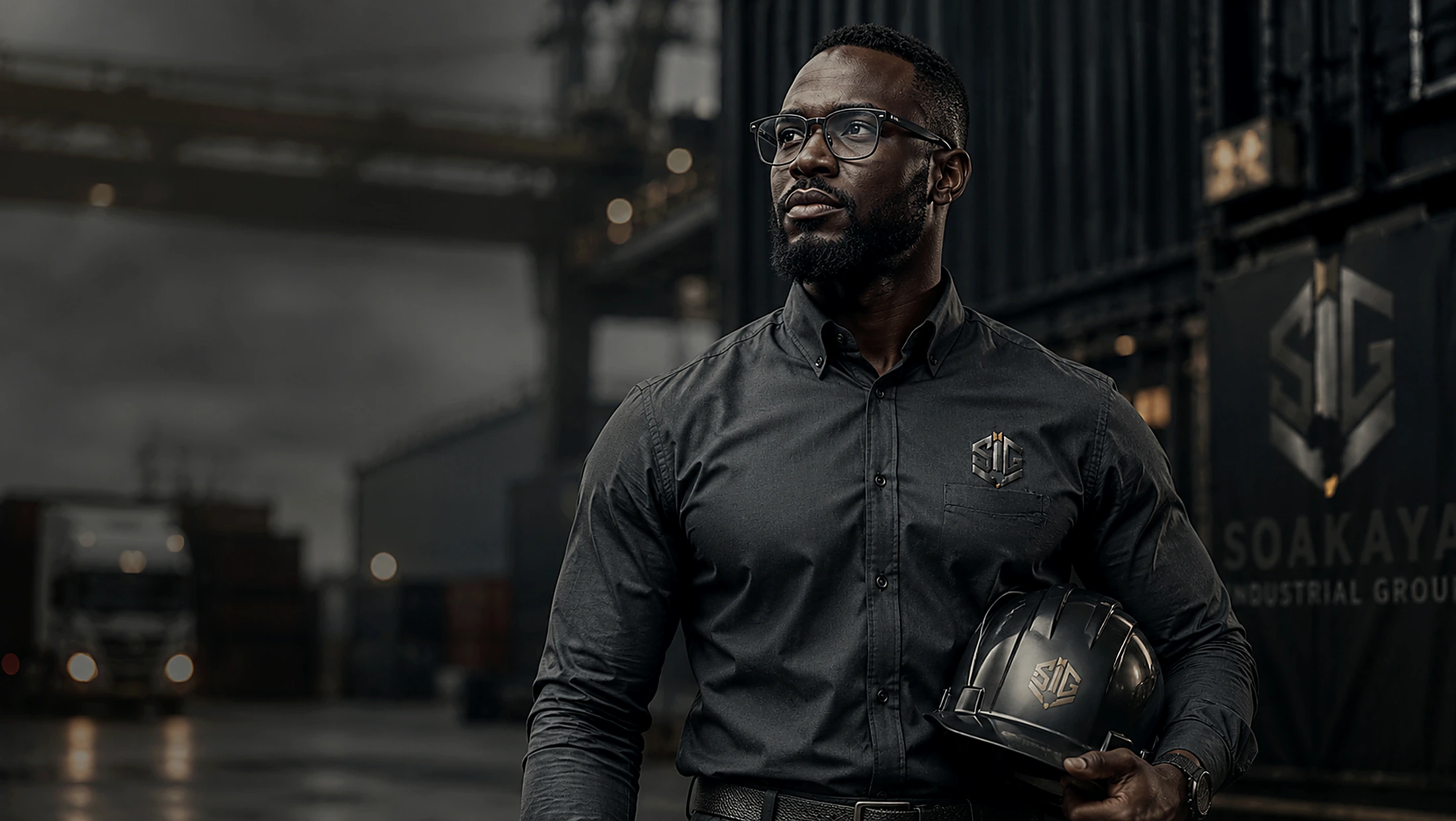 SIG industrial leader wearing an embroidered SIG shirt